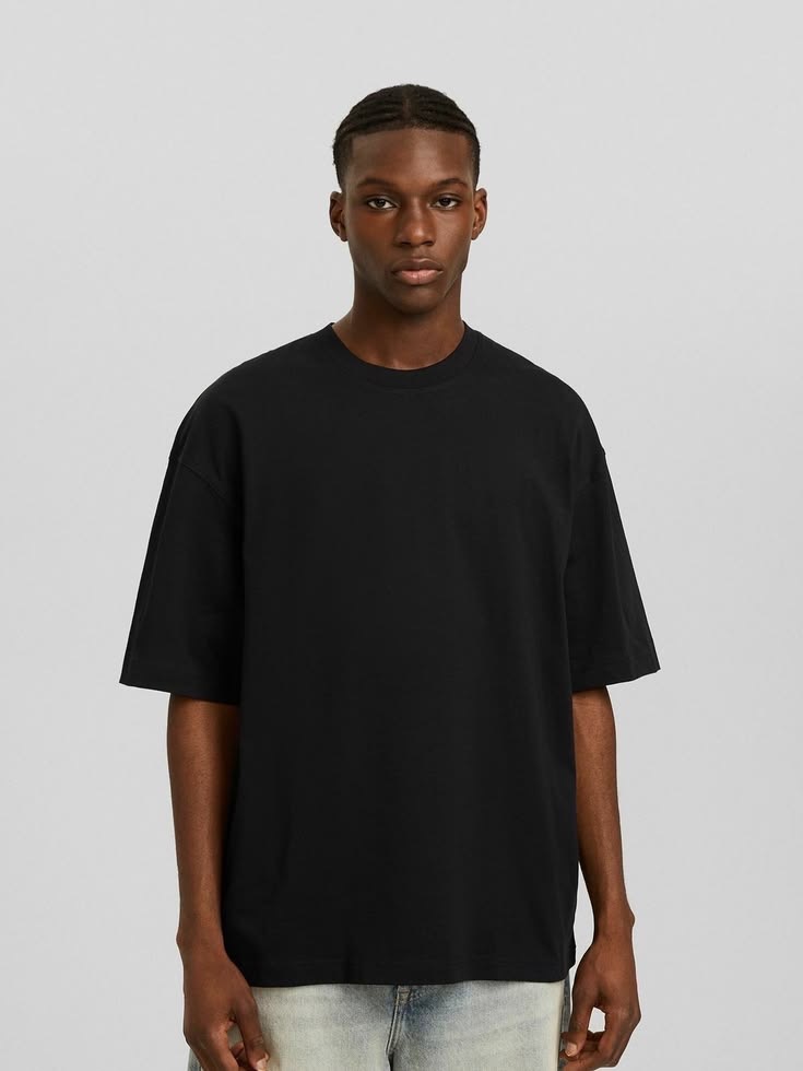 T-shirt noir oversize — Coton épais