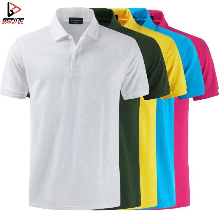Polos multicolores — Blanc, vert, jaune, bleu, rose