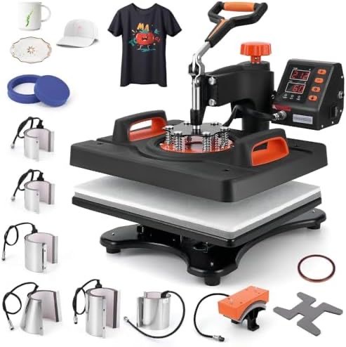 Presse à chaud multifonction — T-shirts, casquettes, mugs, assiettes