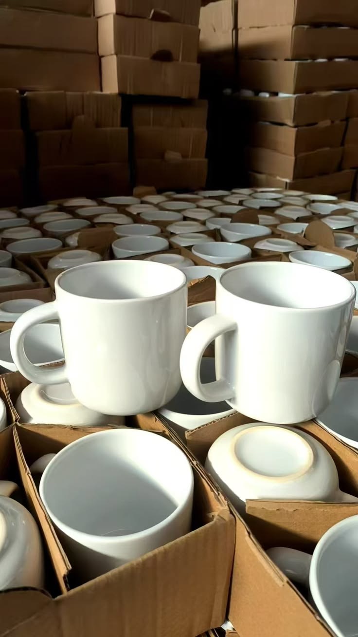 Tasses blanches — Avec anse