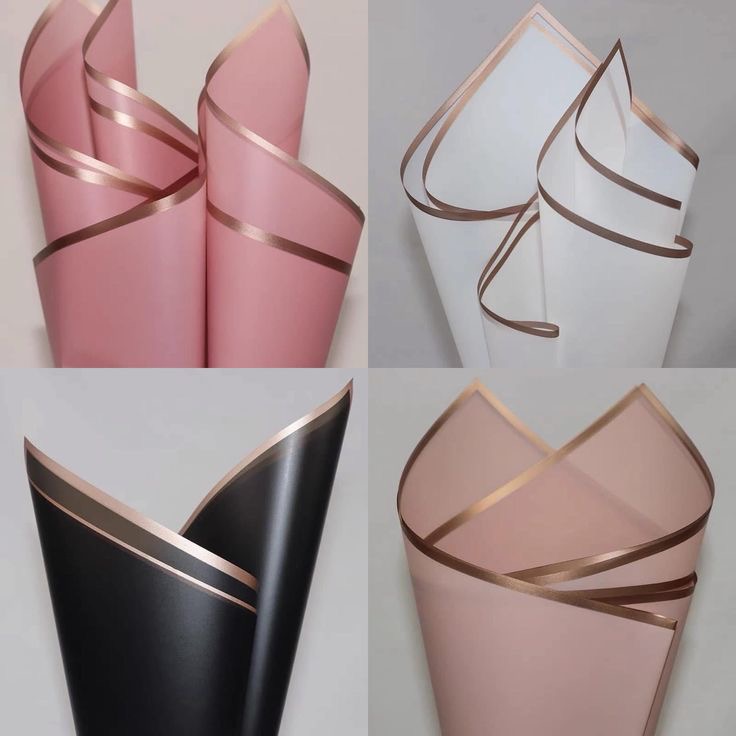 Papier fleuriste mat — Rose, blanc, noir, nude