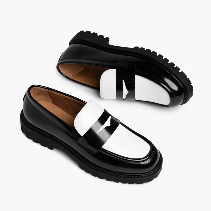 Mocassins bicolores classiques — Noir et blanc